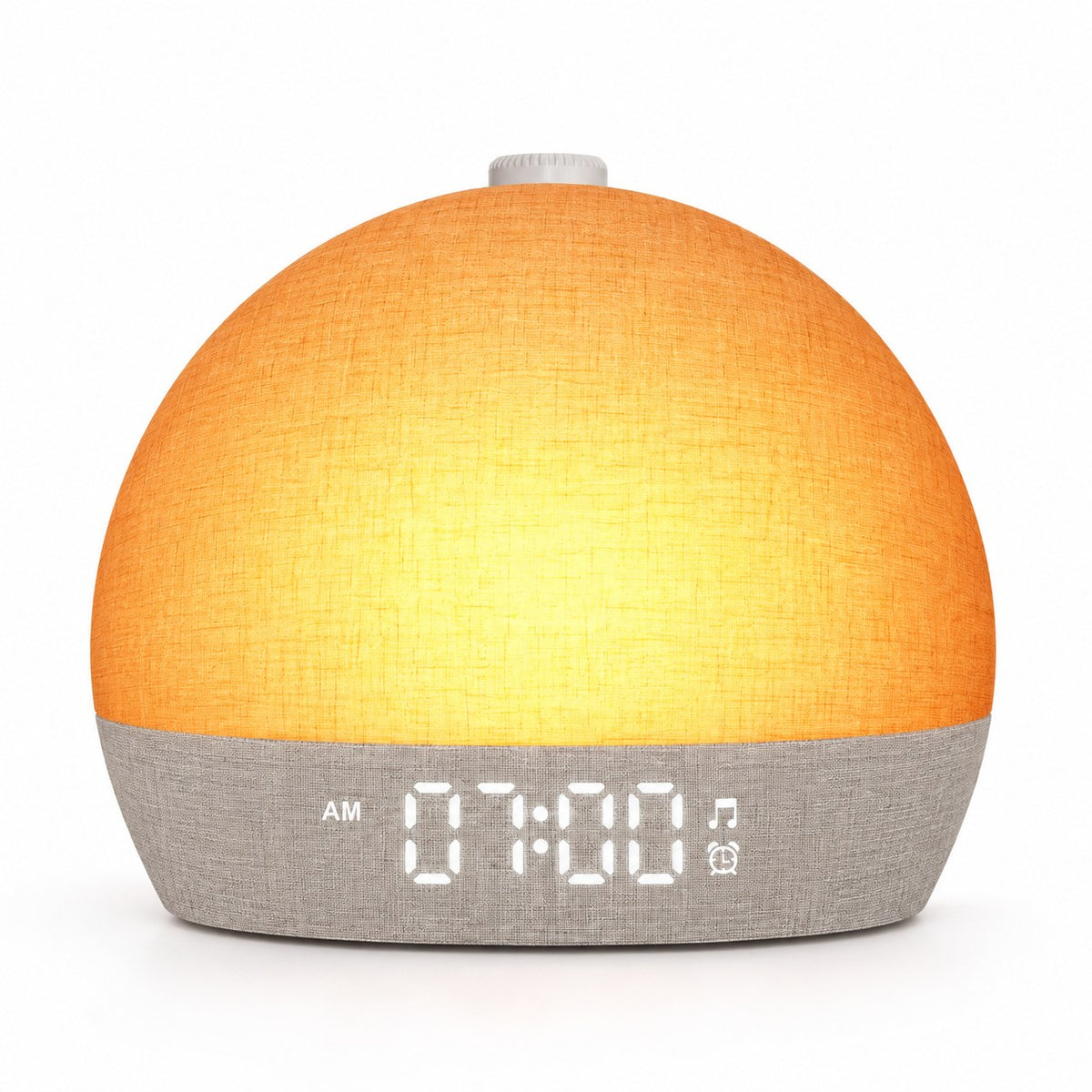 Gloorlicht wake-up light aan, vooraanzicht