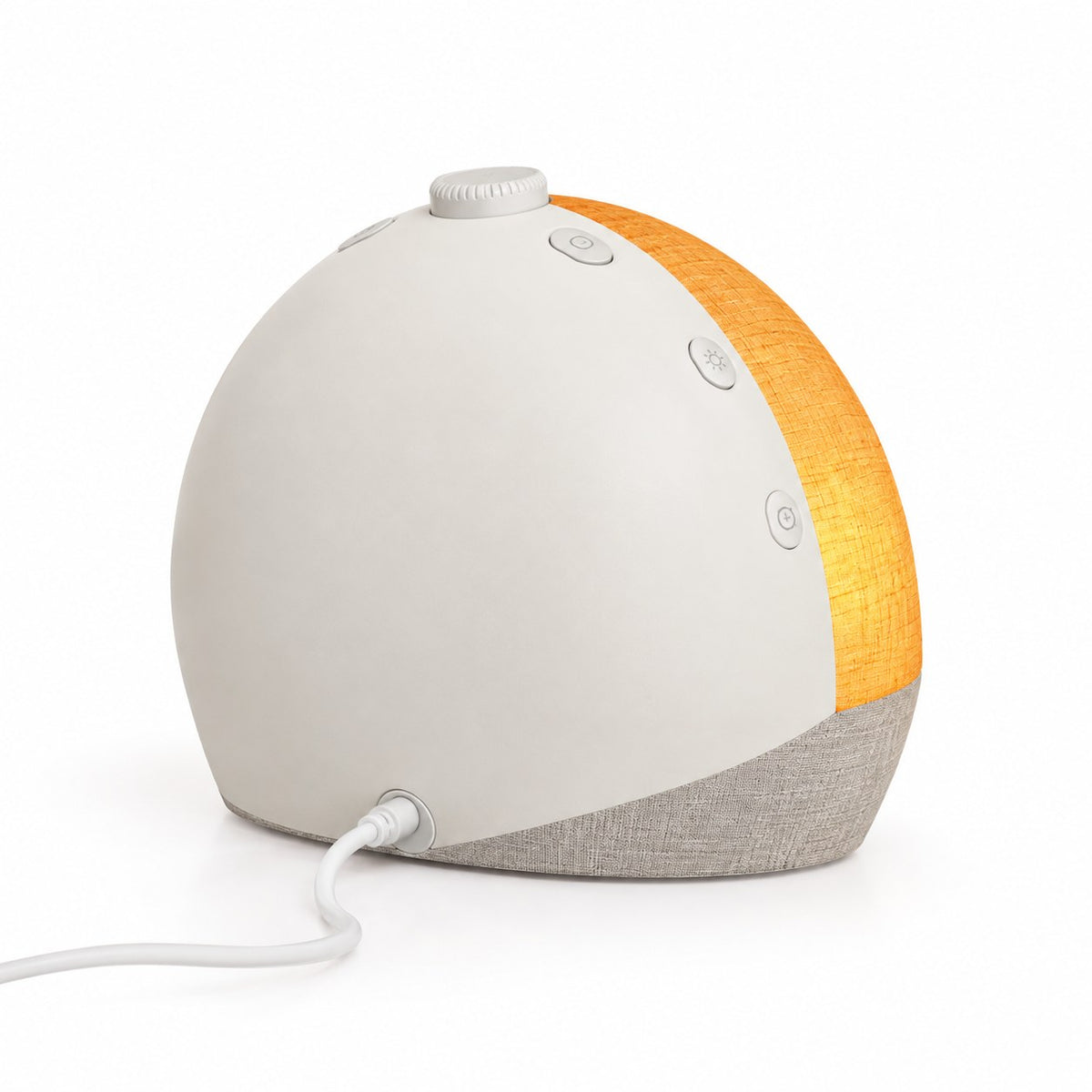 Gloorlicht schuin van achteren: knoppen en USB-C-kabel